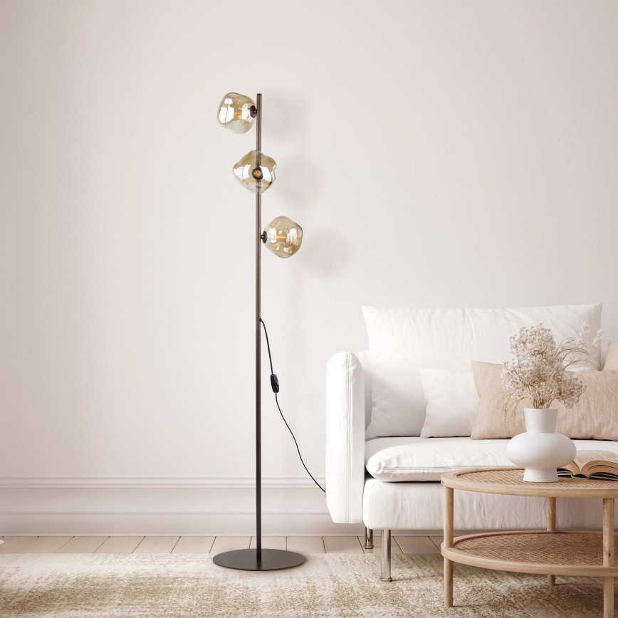 Grīdas lampa LAVA 3xG9/8W/230V bronzas/dūmakaina bēša