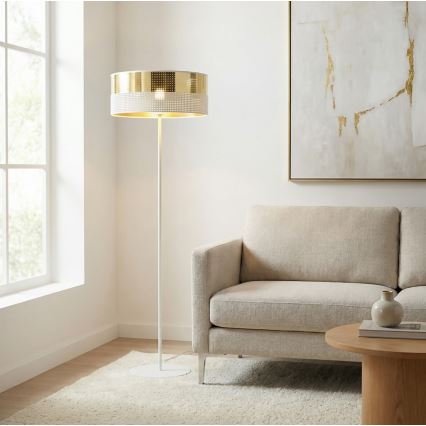 Grīdas lampa LUX 1xE27/15W/230V balta/zelta