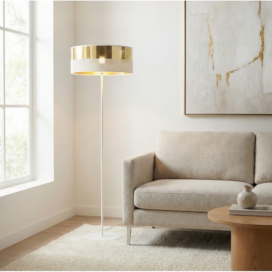 Grīdas lampa LUX 1xE27/15W/230V balta/zelta