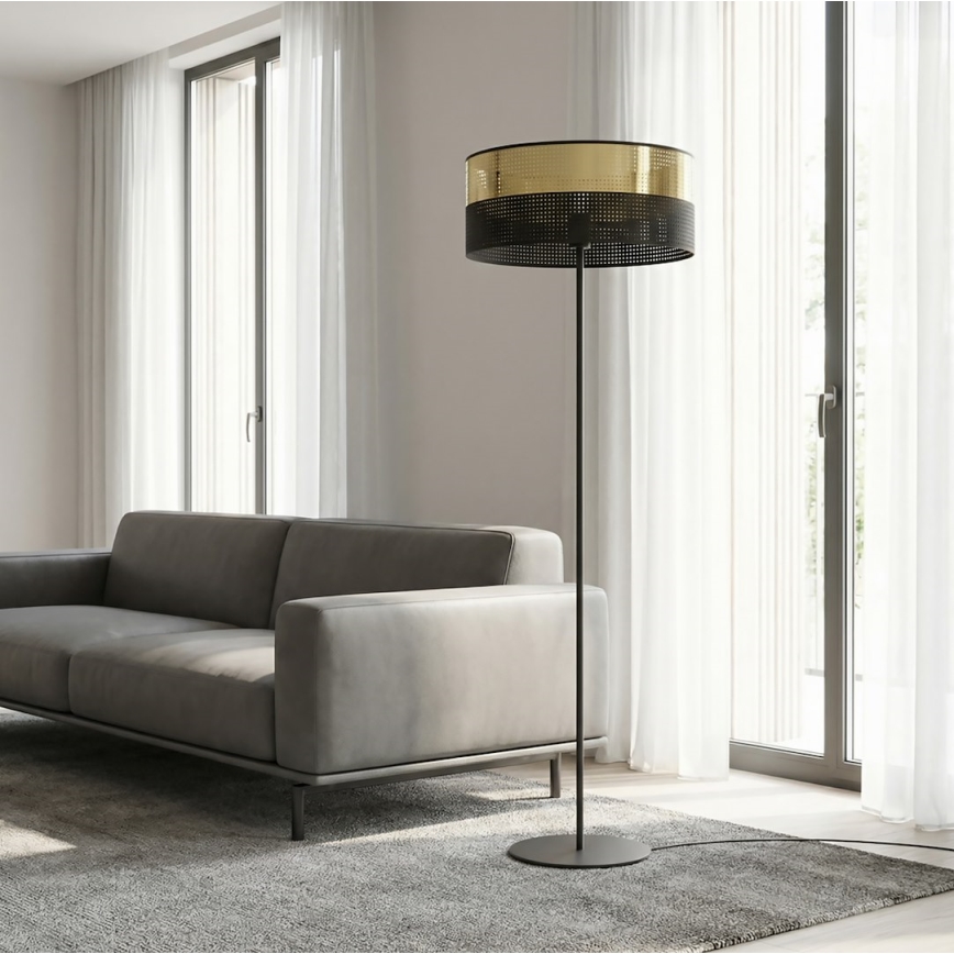 Grīdas lampa LUX 1xE27/15W/230V melna/zelta