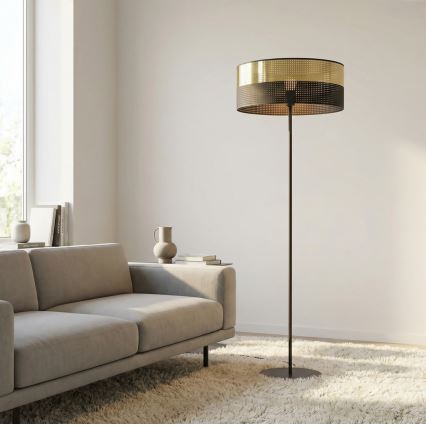 Grīdas lampa LUX 1xE27/15W/230V melna/zelta