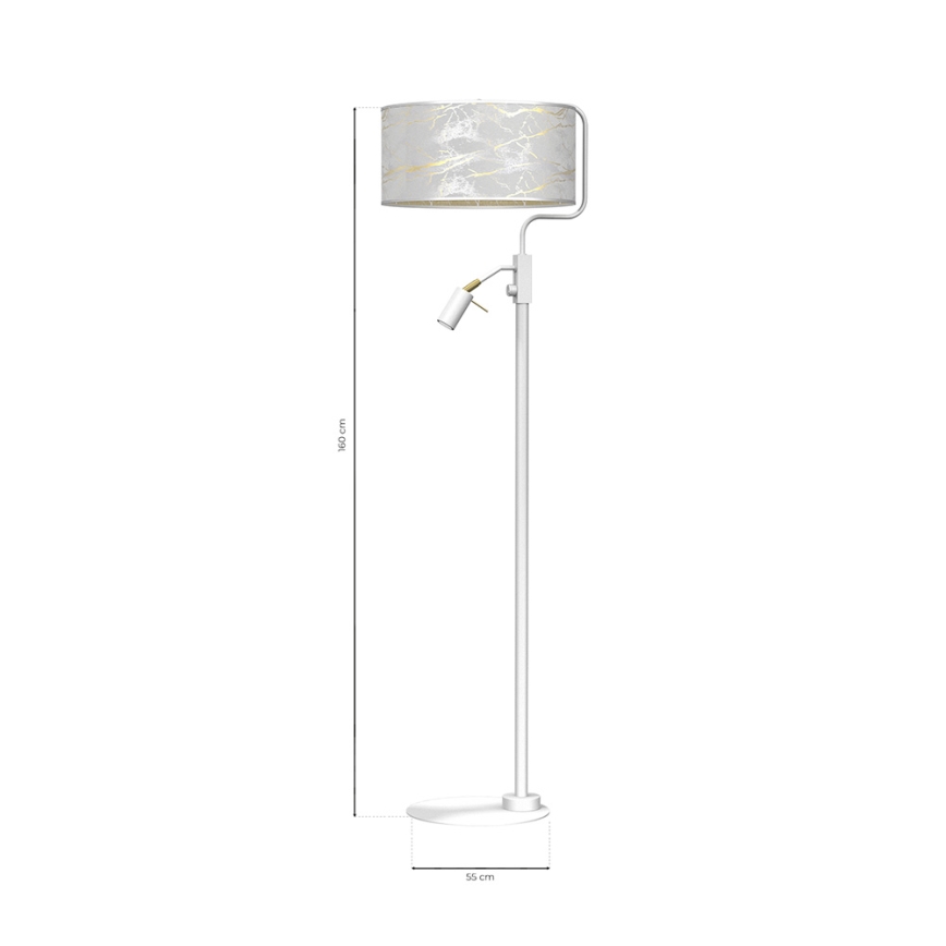 Grīdas lampa SENSO 1xE27/40W/230V + 1xGU10/7W balta
