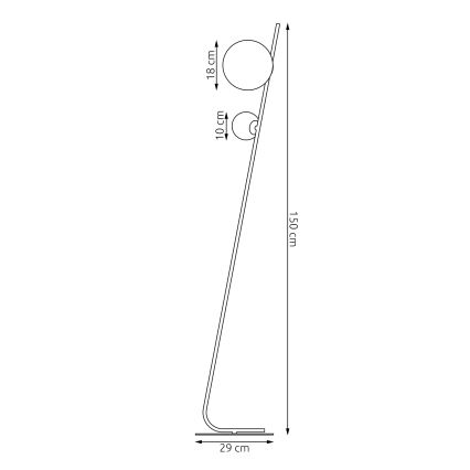 Grīdas lampa TATU 2xG9/8W/230V balta