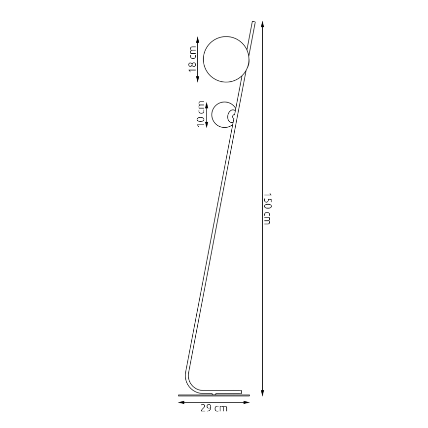 Grīdas lampa TATU 2xG9/8W/230V, melna