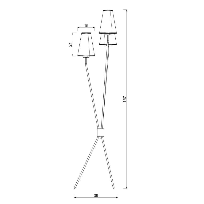 Grīdas lampa TREFOT 3xE14/15W/230V bēša