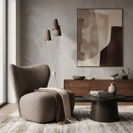 Grīdas lampa TREFOT 3xE14/15W/230V brūna/krēmkrāsaina