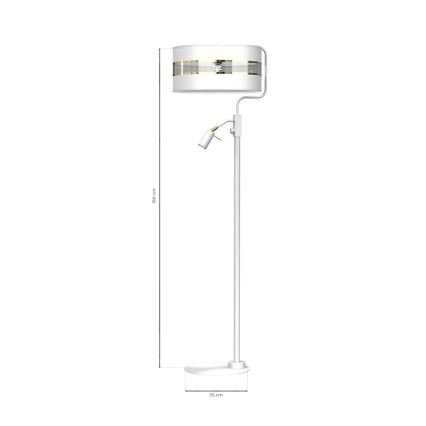 Grīdas lampa ULTIMO 1xE27/40W/230V + 1xGU10/MR11/7W balta