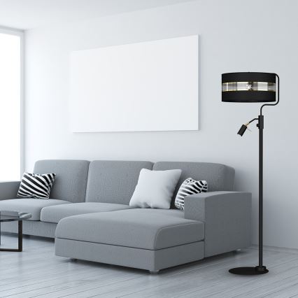 Grīdas lampa ULTIMO 1xE27/40W/230V + 1xGU10/MR11/7W melna