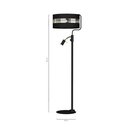 Grīdas lampa ULTIMO 1xE27/40W/230V + 1xGU10/MR11/7W melna