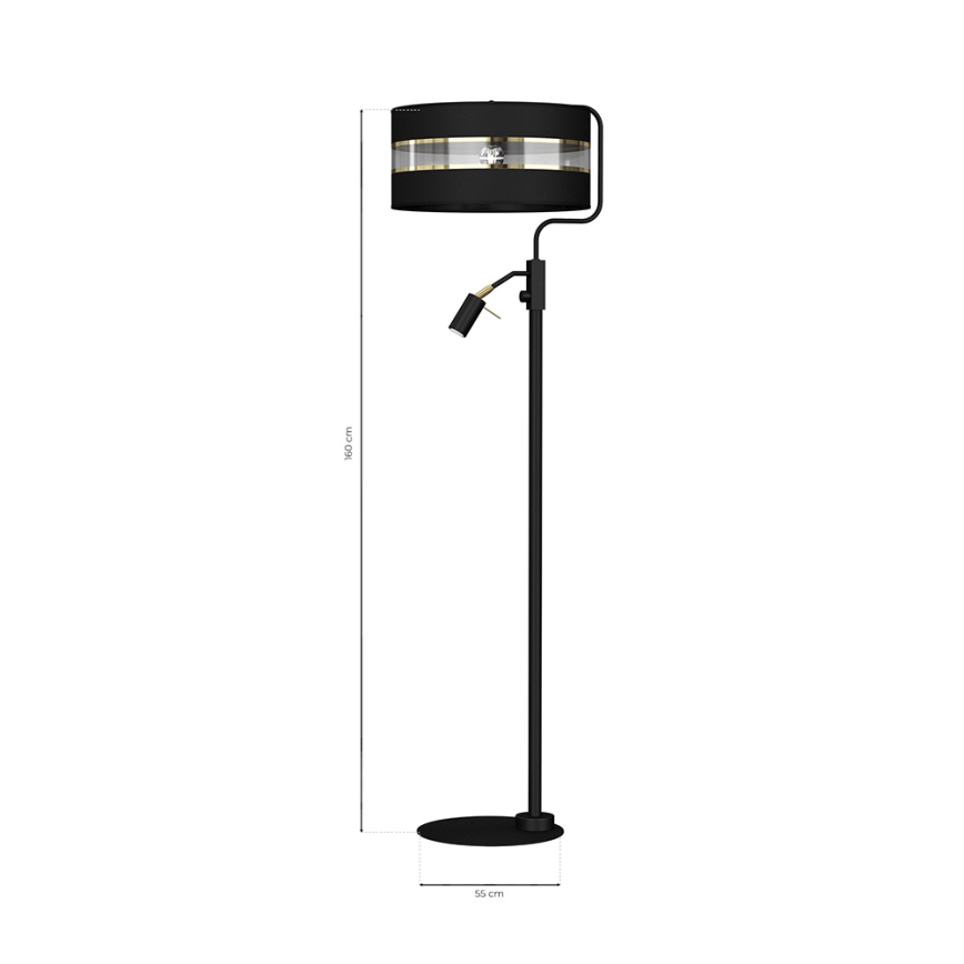 Grīdas lampa ULTIMO 1xE27/40W/230V + 1xGU10/MR11/7W melna