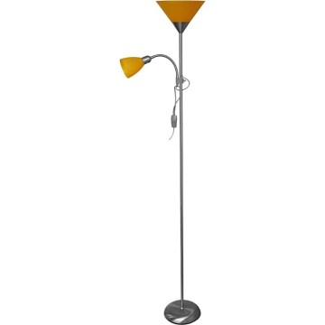 Grīdas lampa WENDY 1xE27/100W/230V + 1xE14/40W matēts hroms/oranžs