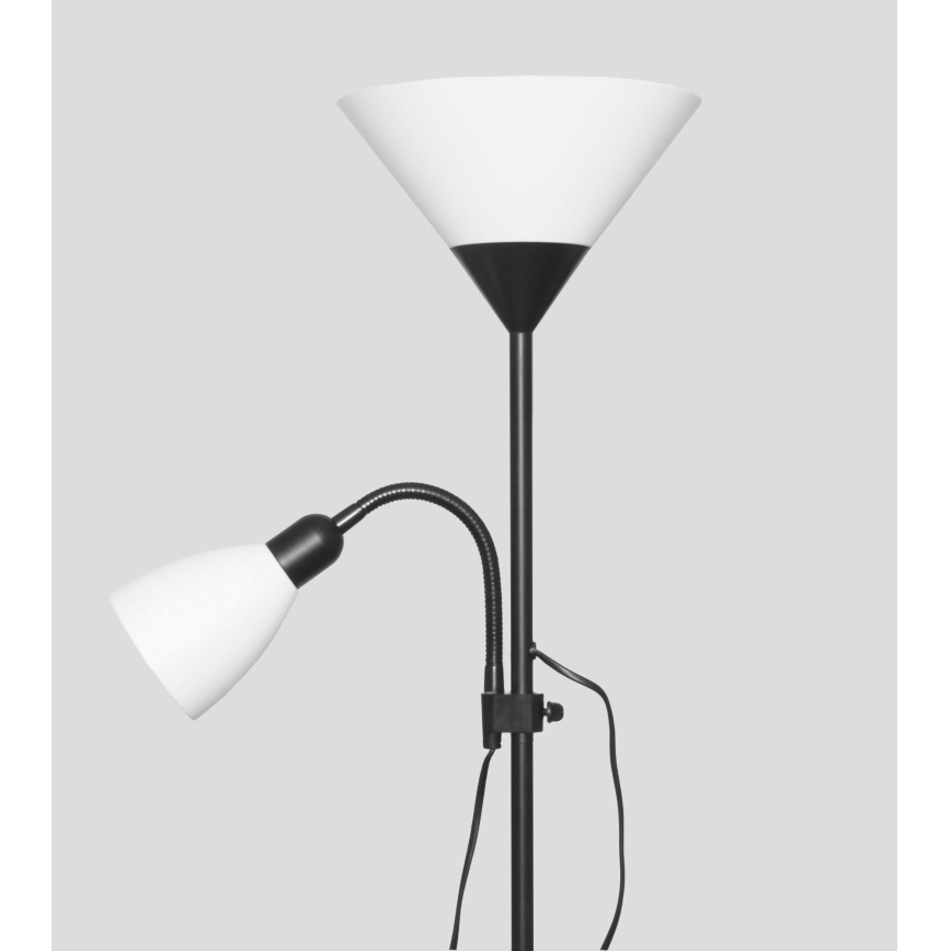 Grīdas lampa WENDY 1xE27/100W/230V + 1xE14/40W melna