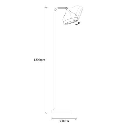 Grīdas lampa YILDO 1xE27/40W/230V