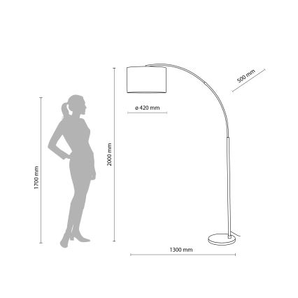 Grīdas lampa ZENITH 1xE27/15W/230V melna/bēša