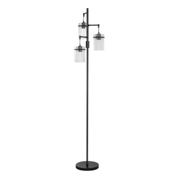 Grīdas stāvlampa 3xE27/60W/230V melna/caurspīdīga