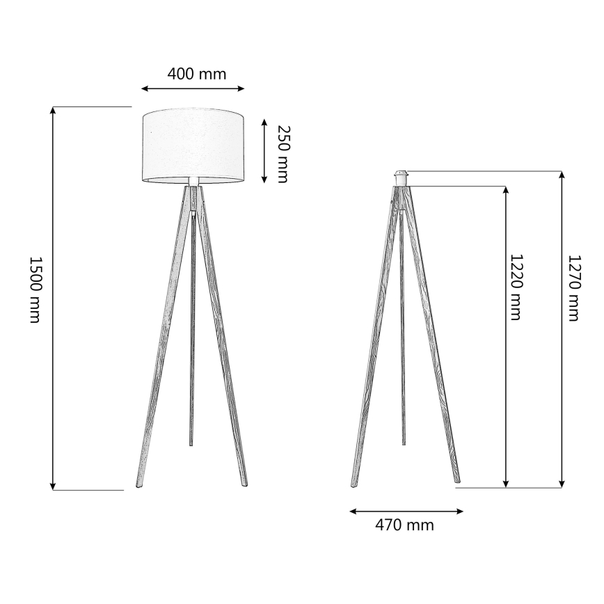 Grīdas stāvlampa ALBA 1xE27/15W/230V krēmkrāsa/ozols
