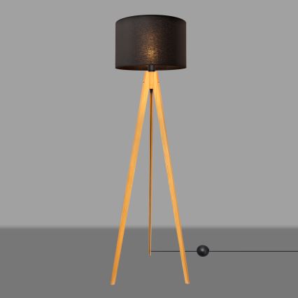 Grīdas stāvlampa ALBA 1xE27/15W/230V melna/ozols