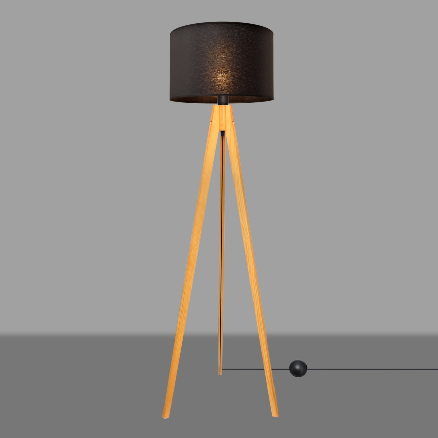 Grīdas stāvlampa ALBA 1xE27/15W/230V melna/ozols