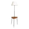 Grīdas stāvlampa ar galdu 1xE27/40W/230V melna/brūna
