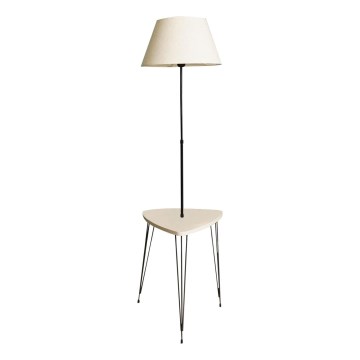 Grīdas stāvlampa ar galdu 1xE27/40W/230V melna/krēmkrāsa