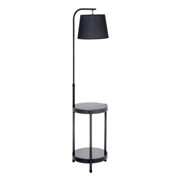 Grīdas stāvlampa ar galdu 1xE27/60W/230V USB melna