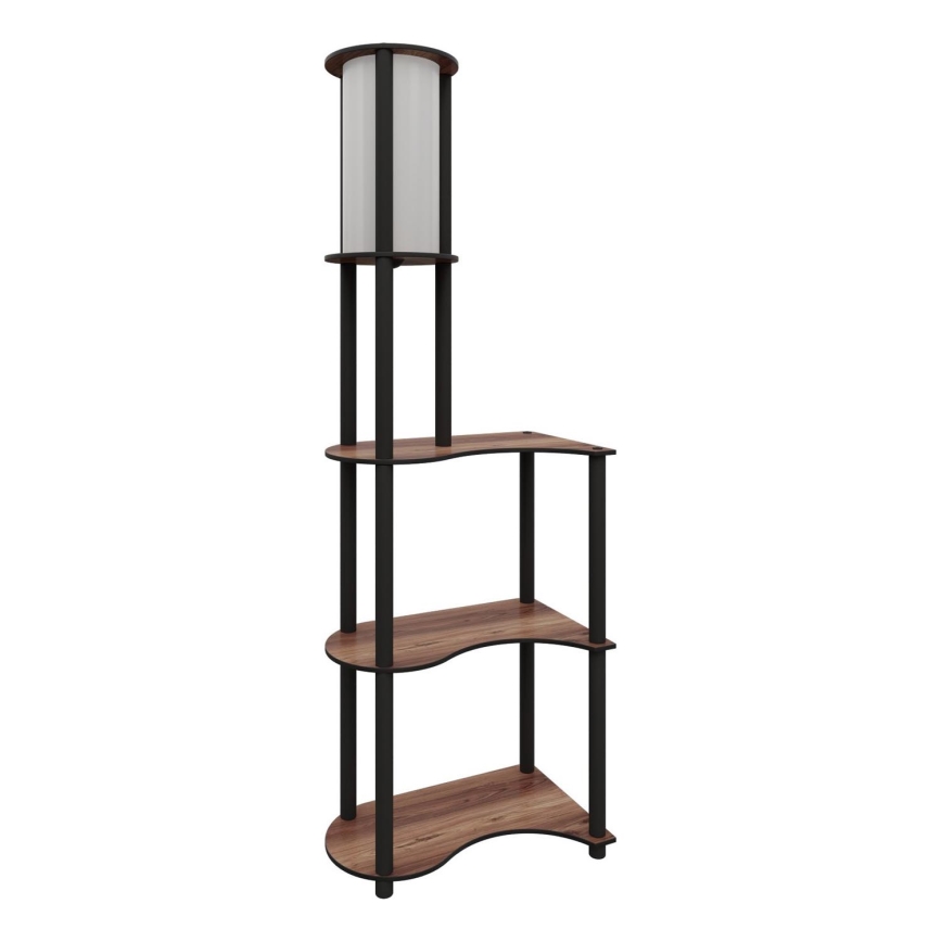 Grīdas stāvlampa ar plauktiem 1xE27/40W/230V 140 cm melna/brūna