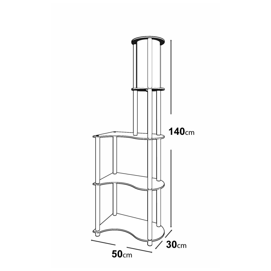 Grīdas stāvlampa ar plauktiem 1xE27/40W/230V 140 cm melna/brūna