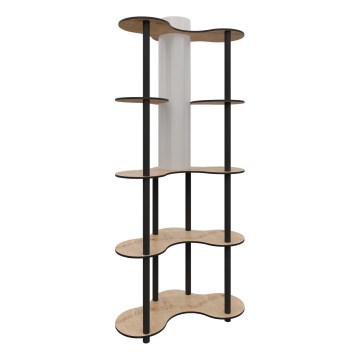 Grīdas stāvlampa ar plauktiem 1xE27/40W/230V 150 cm melna/bēša