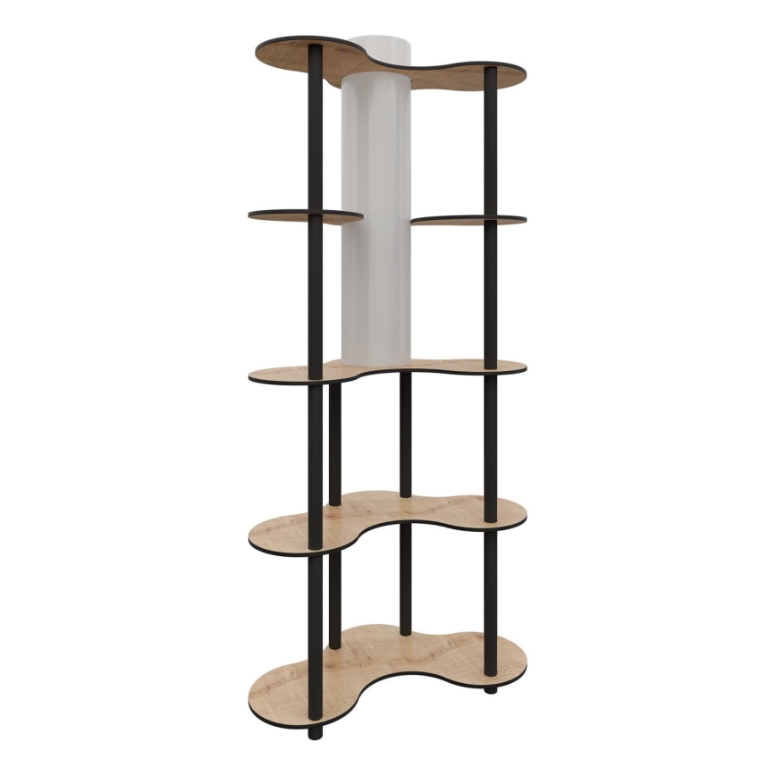 Grīdas stāvlampa ar plauktiem 1xE27/40W/230V 150 cm melna/bēša