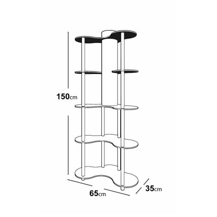 Grīdas stāvlampa ar plauktiem 1xE27/40W/230V 150 cm melna/bēša