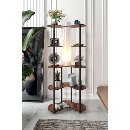 Grīdas stāvlampa ar plauktiem 1xE27/40W/230V 150 cm melna/brūna