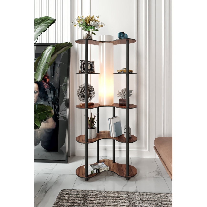 Grīdas stāvlampa ar plauktiem 1xE27/40W/230V 150 cm melna/brūna