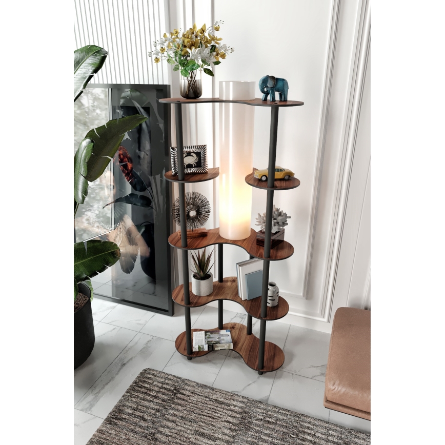 Grīdas stāvlampa ar plauktiem 1xE27/40W/230V 150 cm melna/brūna