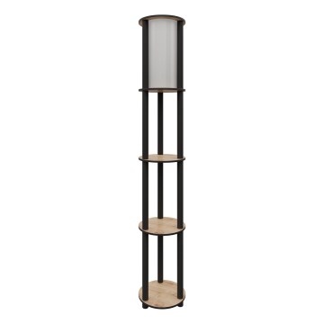 Grīdas stāvlampa ar plauktiem 1xE27/40W/230V 150 cm melna/brūna