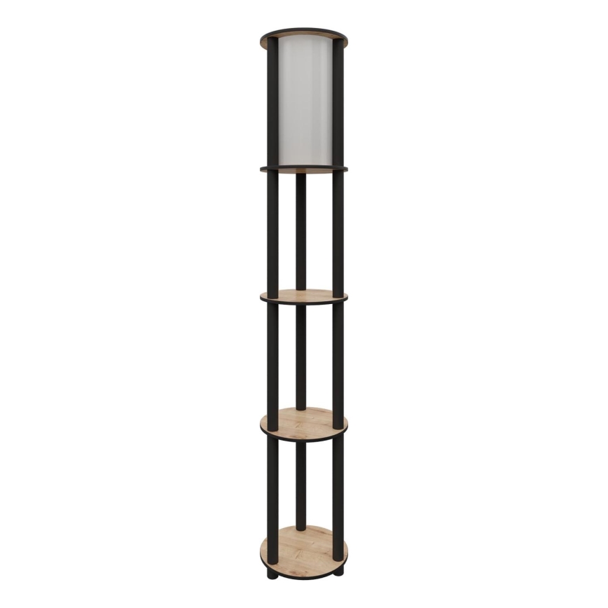 Grīdas stāvlampa ar plauktiem 1xE27/40W/230V 150 cm melna/brūna