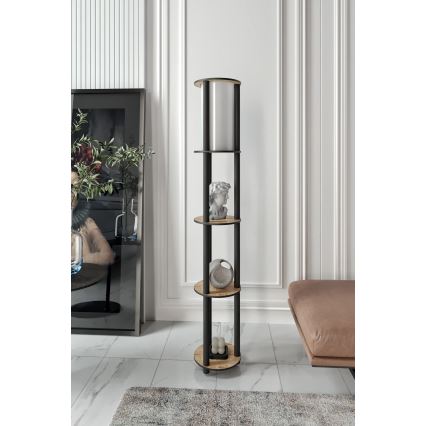 Grīdas stāvlampa ar plauktiem 1xE27/40W/230V 150 cm melna/brūna