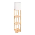 Grīdas stāvlampa ar plauktiem 1xE27/60W/230V balta/brūna