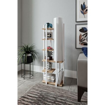 Grīdas stāvlampa ar plauktiem MODA DOR 1xE27/40W/230V balta/brūna