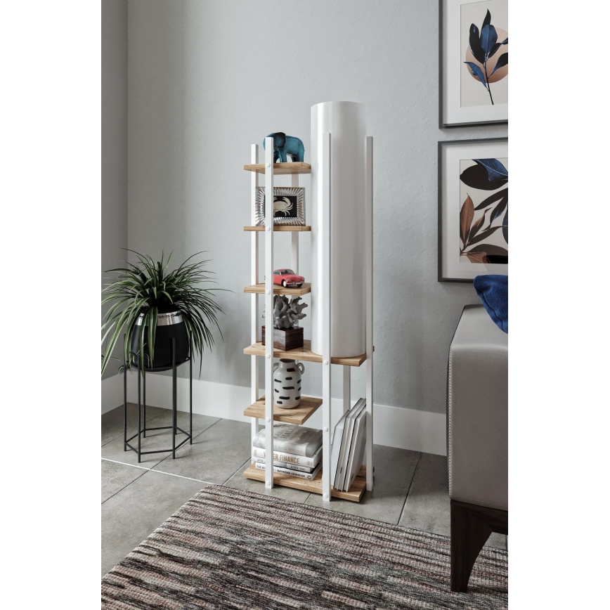 Grīdas stāvlampa ar plauktiem MODA DOR 1xE27/40W/230V balta/brūna