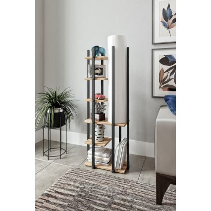 Grīdas stāvlampa ar plauktiem MODA DOR 1xE27/40W/230V melna/brūna