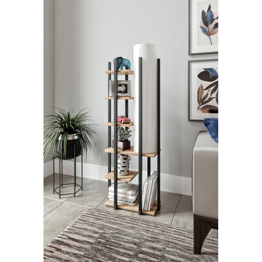 Grīdas stāvlampa ar plauktiem MODA DOR 1xE27/40W/230V melna/brūna