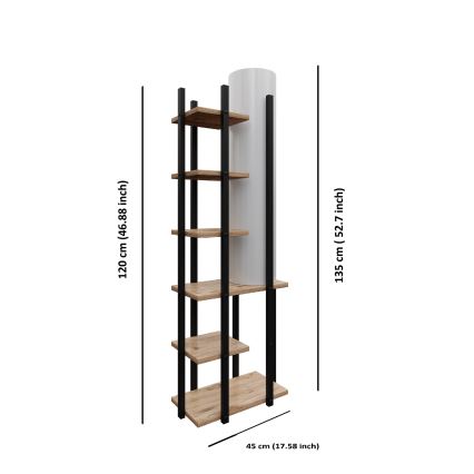 Grīdas stāvlampa ar plauktiem MODA DOR 1xE27/40W/230V melna/brūna