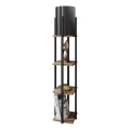 Grīdas stāvlampa ar plauktiem NORA 1xE27/40W/230V melna/brūna