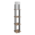 Grīdas stāvlampa ar plauktiem NORA 1xE27/40W/230V melna/brūna