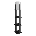 Grīdas stāvlampa ar plauktiem NORA 1xE27/40W/230V melna