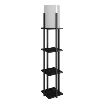 Grīdas stāvlampa ar plauktiem NORA 1xE27/40W/230V melna