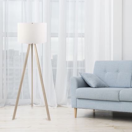Grīdas stāvlampa AYD 1xE27/60W/230V balta/bēša