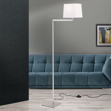 Grīdas stāvlampa CARLTON 1xE27/40W/230V balta/matēts hroms
