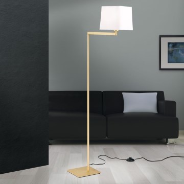 Grīdas stāvlampa CARLTON 1xE27/40W/230V balta/zelta