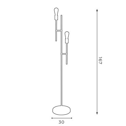 Grīdas stāvlampa CARTAGO 2xE27/60W/230V melna